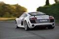 Audi R8 GT blanc 3/4 arrière gauche travelling penché 3