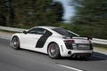 Audi R8 GT blanc 3/4 arrière gauche travelling penché 4