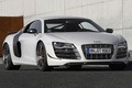 Audi R8 GT blanc 3/4 avant droit