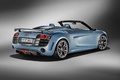 Audi R8 GT Spyder bleu 3/4 arrière droit