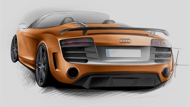 Audi R8 GT Spyder - esquisse - 3/4 arrière gauche