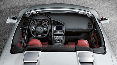Audi R8 Spyder gris intérieur vue de haut