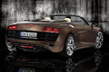 Audi R8 Spyder marron 3/4 arrière droit