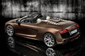 Audi R8 Spyder - marron - 3/4 arrière gauche