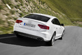 Audi S5 Sportback blanc 3/4 arrière droit travelling penché