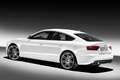 Audi S5 Sportback blanc 3/4 arrière gauche penché