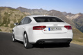 Audi S5 Sportback blanc 3/4 arrière gauche travelling