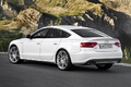 Audi S5 Sportback blanc 3/4 arrière gauche