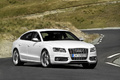 Audi S5 Sportback blanc 3/4 avant droit filé