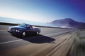 Bentley Azure bleu 3/4 avant gauche travelling penché