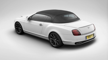 Bentley Continental SuperSports Ice Speed Record blanc 3/4 arrière gauche capoté