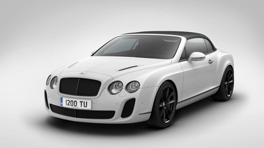 Bentley Continental SuperSports Ice Speed Record blanc 3/4 avant gauche capoté