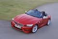 BMW Z4 3.5is rouge 3/4 avant gauche travelling vue de haut