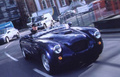 Bristol Speedster bleu 3/4 avant droit travelling penché