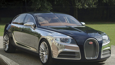 Bugatti 16C Galibier -noire/alu - 3/4 avant droit