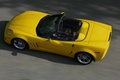 Chevrolet Corvette C6 Grand Sport jaune profil travelling penché vue du dessus