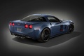 Chevrolet Corvette C6 Z06 Carbon Edition bleu 3/4 arrière droit