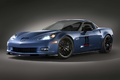 Chevrolet Corvette C6 Z06 Carbon Edition bleu 3/4 avant gauche