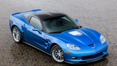 Corvette ZR1 bleue 3/4 avant D