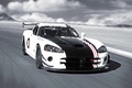 Dodge Viper SRT-10 ACR-X blanc/noir 3/4 avant droit travelling