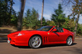 Ferrari 575 SuperAmerica rouge 3/4 avant gauche travelling penché