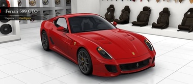 Ferrari 599 GTO rouge 3/4 avant droit