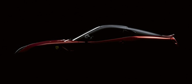Ferrari 599 GTO rouge profil sombre