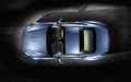 Ferrari California bleu capotée vue de haut