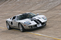 Ford GT gris Montlhéry 3/4 avant droit travelling