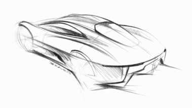 Jaguar C-X75 gris 3/4 arrière gauche dessin