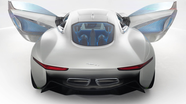 Jaguar C-X75 gris face arrière portes ouvertes