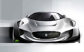 Jaguar C-X75 gris face avant dessin