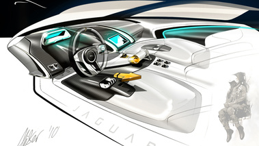 Jaguar C-X75 gris habitacle dessin 6