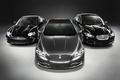 Jaguar XJ gris & XKR noir & XFR noir face avant