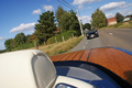 Jaguar XKR Cabriolet noir face avant travelling penché 2