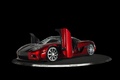 Koenigsegg CCX rouge/carbone 3/4 avant gauche portes ouvertes