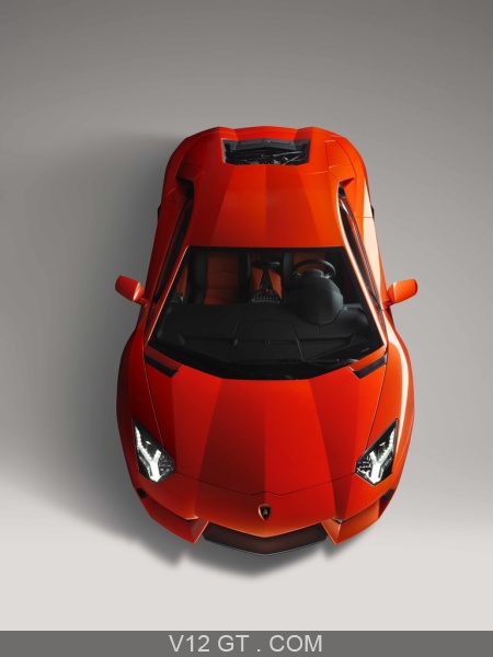 Lamborghini Aventador Lp700 4 Rouge Face Avant Vue De Haut
