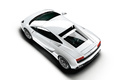 Lamborghini Gallardo LP560-4 blanc 3/4 arrière gauche vue de haut
