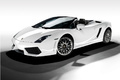 Lamborghini Gallardo LP560-4 Spyder blanc 3/4 avant gauche ouverte