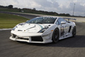 Lamborghini Gallardo LP560-4 SuperTrofeo blanc 3/4 avant gauche travelling