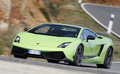 Lamborghini Gallardo LP570-4 Superleggera vert 3/4 avant gauche filé penché