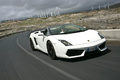 Lamborghini Gallardo Spyder LP 560-4 Blanche 3/4 AV Droit Dynamique