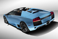 Lamborghini Murcielago LP640 Roadster Ad Personam bleu 3/4 arrière gauche penché