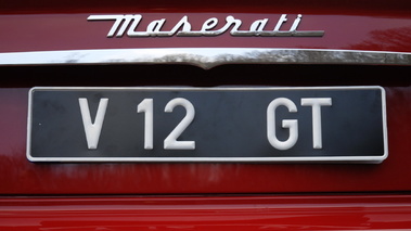 Maserati GranTurismo rouge Détail Plaque