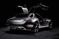 Mercedes SLS AMG gris 3/4 arrière droit portes ouvertes