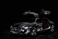 Mercedes SLS AMG gris 3/4 avant gauche portes ouvertes 2