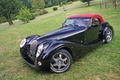 Morgan Aero 8 noir jardin 3/4 avant gauche capotée