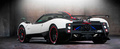 Pagani Zonda Cinque Roadster blanc 3/4 arrière gauche