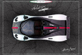 Pagani Zonda Cinque Roadster blanc vue du dessus