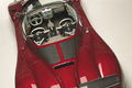 Pagani Zonda Roadster bordeaux face arrière penché vue de dessus debout